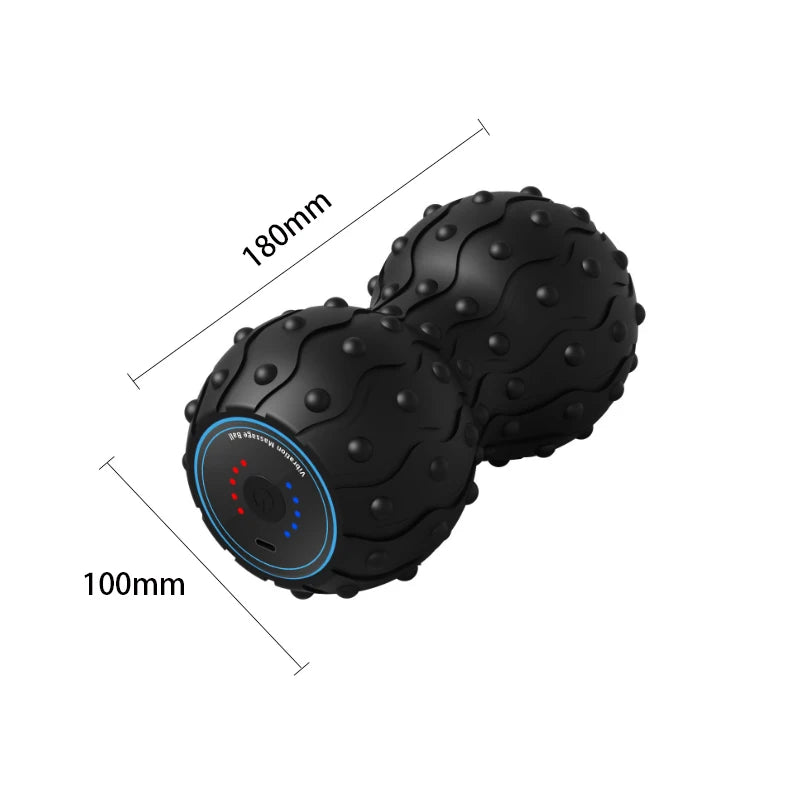 Textured black massage roller ball with dimensions 180mm x 100mm, The Relief Method