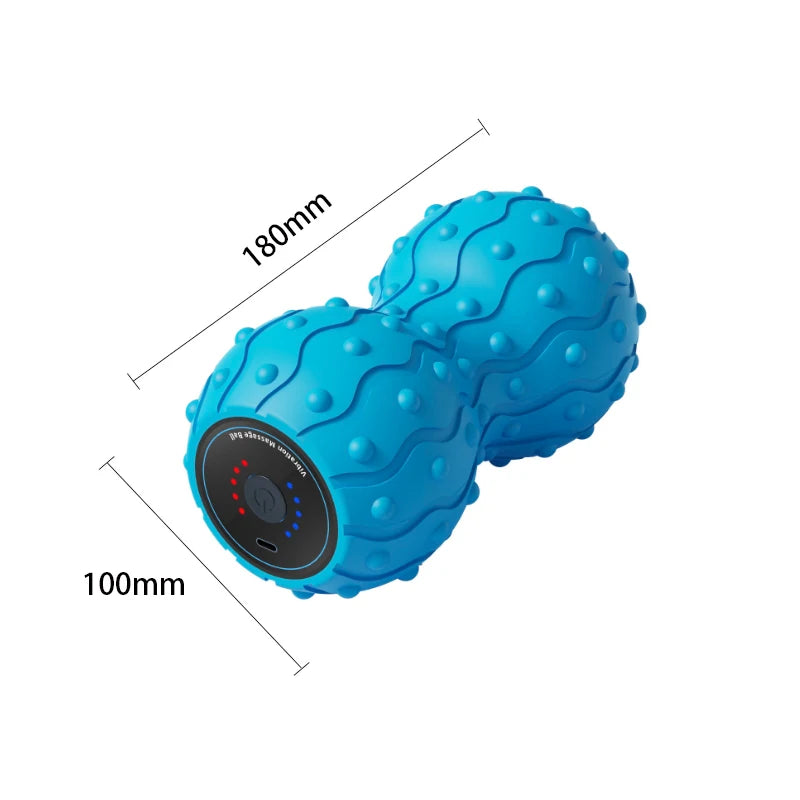 Blue textured massage roller, 180mm by 100mm, for muscle relief, The Relief Method product