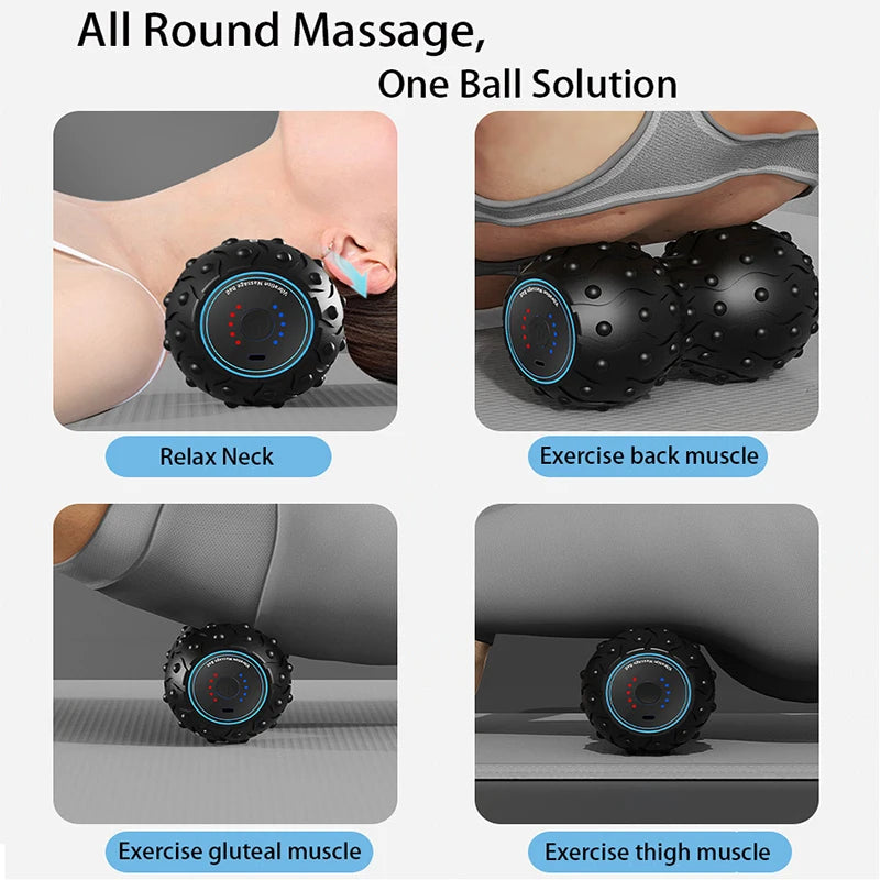 Multi-use massage ball for neck, back, gluteal, and thigh muscle relief, The Relief Method